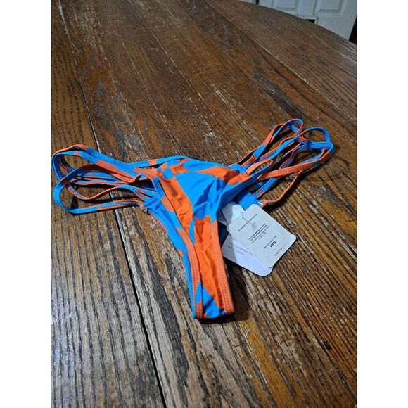 New Medium Fabletics Floral GEO High Cut String Bikini Swimsuit Bottoms - Picture 6 of 7